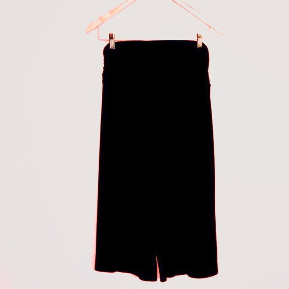 Black Wide Leg Gaucho Kool-Lots Capri Length Comfy Summer Pants Petite Medium
